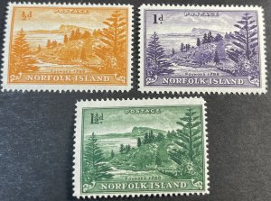 NORFOLK ISLAND # 1-3-MINT NEVER/HINGED--COMPLETE SET---WHITE PAPER---1956-59