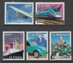 France 2881a-2881e Singles MNH VF