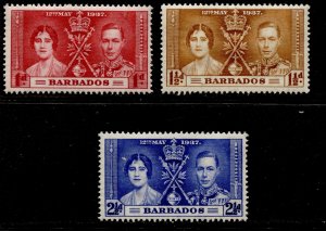 Barbados #190-192 Coronation Set of 3 MLH