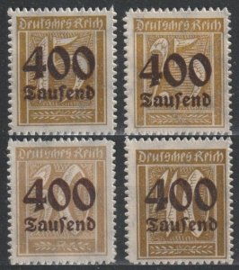 1923 Germany Reich 297-300 Definitive - Overprint