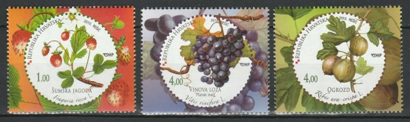 Croatia 2010 Fruits Grapes 3 MNH stamps