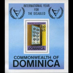 DOMINICA 1981 - Scott# 738 S/S Disabled Year NH