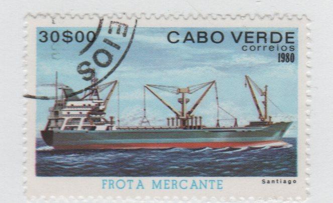 Cape Verde 1980 - Scott 427 CTO - 30e, Ship, Santiago 