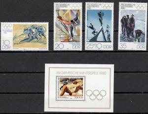 East Germany - GDR - 1980 Olympics Sc# 2063/2066, B189 - MNH (239N)