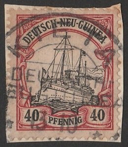 NEW GUINEA - GERMAN Postmark 'Kieta DNG 13 10…' cds on Yacht 40pf.