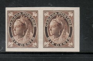 Canada #71a Very Fine Mint Lightly Hinged Imperf Pair **With Certificate**