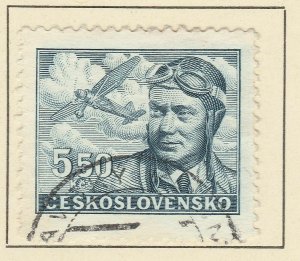 1946-47 Czechoslovakia Air Post Stamp A6P2F264 5.50k Used-
