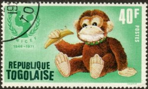 Togo 796 - Cto - 40f UNICEF / Toy Monkey (1971)