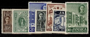 JAMAICA GVI SG134-140, complete set, M MINT. Cat £11.