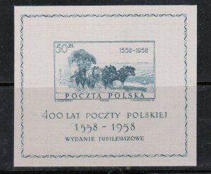 Poland #830 Extra Fine Never Hinged Key Souvenir Sheet