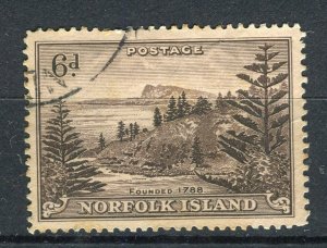 NORFOLK ISLAND; 1947 early Ball Bay issue fine used 6d. value