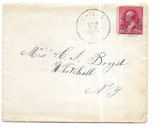 Phelps to Whitehall, New York 1891 Scott 220 Cover