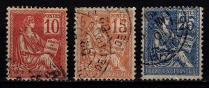 France 1900-24 Mouchon definitives, single print cycle, Set [Used]