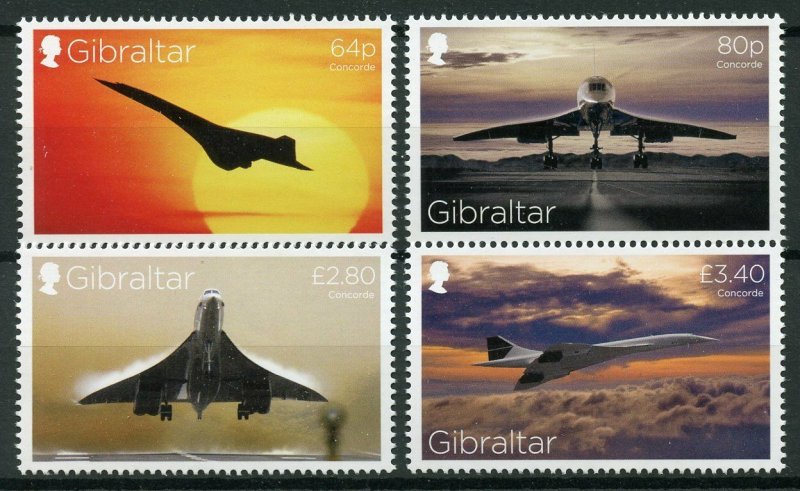 Gibraltar Aviation Stamps 2019 MNH Concorde 50th Anniv Aircraft 4v Set