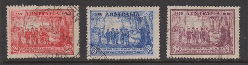 Australia Sc#163-165 Fine Used Set