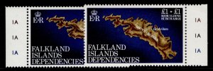 FALKLAND ISLANDS - Dependencies QEII SG112 + 112a, 1982 £1 + £1 NH MINT. Cat £91