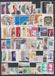 Mexico Sc C377/C542 MNH. 1971-77 Air Mail issues, 46 complete sets, VF