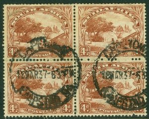 EDW1949SELL : SOUTH AFRICA 1932 Scott #40 Reddish Brown. Block of 4. Cat $420+