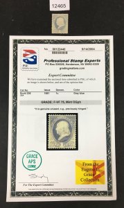 MOMEN: US STAMPS # 206 MINT OG LH **PSE GRADED F-VF 75 CERT** LOT #12465