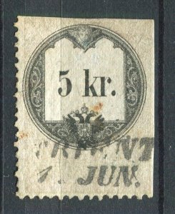 AUSTRIA; 1870s early classic Revenue issue used 5Kr value Postal used ?