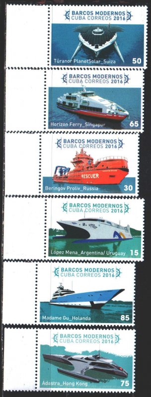 Cuba. 2016. 6021-26. Ships. MNH. 