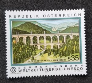 Austria UNESCO World Heritage Railway 2001 Train Locomotive Bridge (stamp) MNH