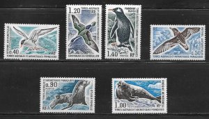 FSAT Scott #58-63 Antarctica Birds F VF MNH