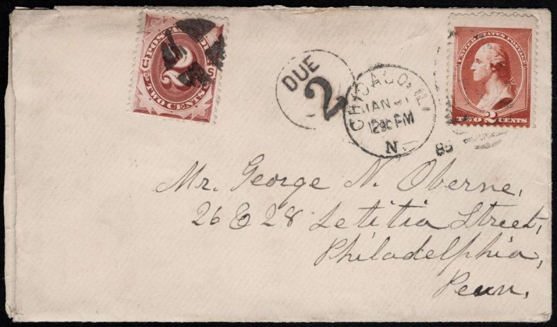 MALACK 210 and J16 F/VF on cover, Due 2c with 2c p..MORE.. k2590