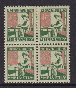 Switzerland   #B42  MH  1927  pro juventute  10c block of 4