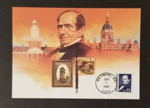 FDC Maxi Card Maximum 1989 US Johns Hopkins Stamp Scott 2194 M122