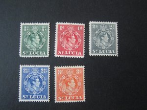 St Lucia 1938 110A,113A-15A,117A perf. 14.5X14 MH