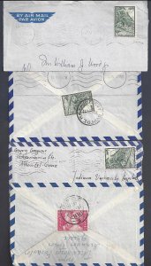 GREECE 1940's 60's COLLECTION OF 24 COVERS ALL COMMERCIAL AIRMAIL TO US ONLY ONE