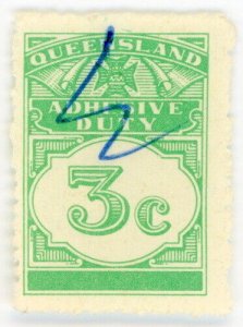 (I.B) Australia - Queensland Revenue : Adhesive Duty 3c (1966)