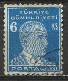 Turkey 1931: Sc. # 746; Used Single Stamp