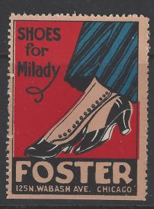 Early 1900s Foster Shoes, Chicago Advertisement Poster Stamp - (AV63)