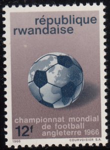 Rwanda 1966 MNH Sc 180 12fr Soccer ball World Cup of Soccer