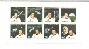 Equatorial Guinea - USA  Astronauts - Sheet set of 8 stamps Imperforate
