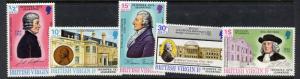 Virgin Islands 249-53 MNH Quaker History, Famous People, Architecture