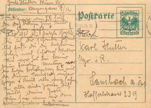 E0053 Austria postal stationery postcard correspondence Vienna to Lambach 1934