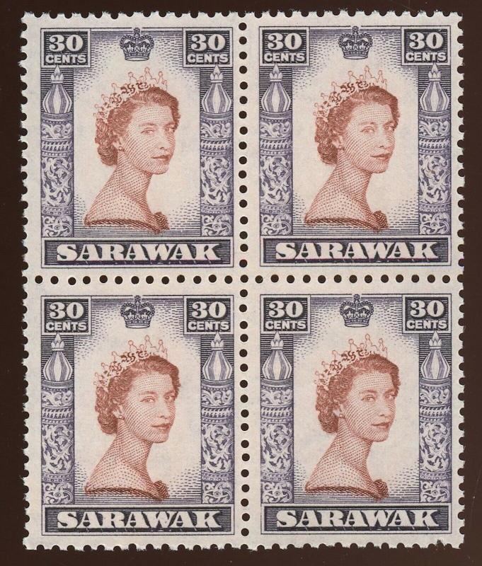 Sarawak, Sc #207 - Block of 4, MNH.  2017 SCV $36.00