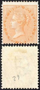 India SG62 2a Orange Wmk Elephant M/M Cat 150 pounds