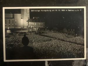 1938 Gablonz Germany RPPC Postcard Cover to Berlin Liberation Rally