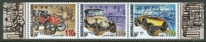 New Caledonia #988 Antique Automobiles MNH Strip of Three Stamps