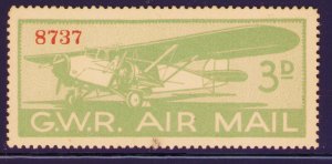 1933 CANADA  G.W.R. Air Mail  Post Semi-Official - MH