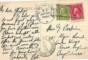 USA Card BRAZIL Rio de Janeiro PAQUEBOT *MS EASTERN PRINCE* GB Essex 1931 Q222