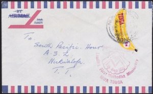 TONGA 1972 local cover with handstruck slogan 150th Anniv 1st Missionary...A4753