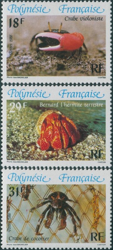 French Polynesia 1986 SG465-467 Crabs set MNH