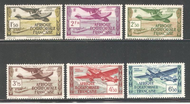 French Equatorial Africa 1937,Air Post Set,Sc C1-C8,F-VF Mint Hinged* (K-8)