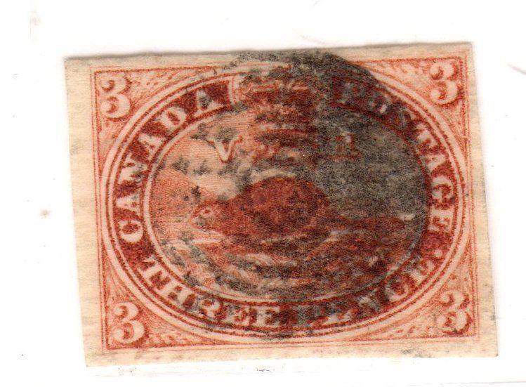 $ Canada Scott #4 used, VF-XF, very tiny corner crease LR