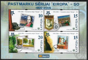 Latvia #637 MNH S/Sheet - Europa Stamps 50th Anniversary